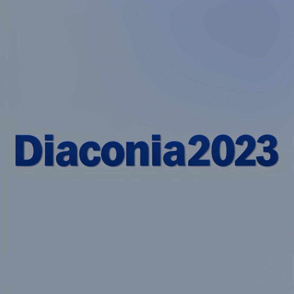 Petit sigle rond en deux tons bleu et gris évoquant une initiative de solidarité diocésaine